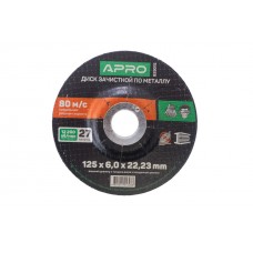 Диск зачисний по металу Apro - 125 х 6 х 22,2 мм (829015)